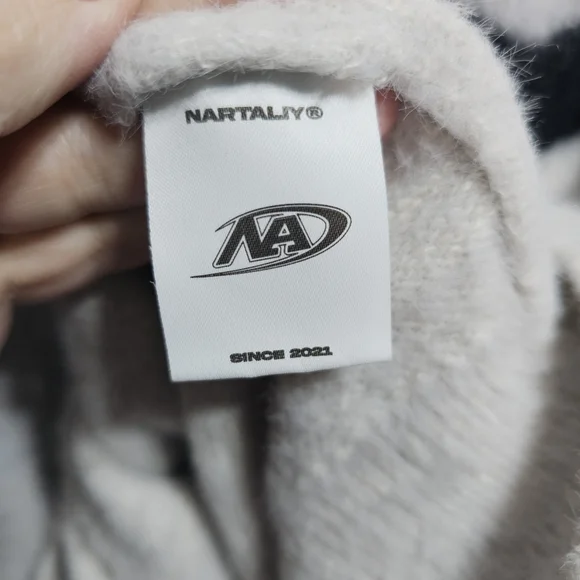 NARTALIY Gray Black Cat Mohair Sweater Unisex American Retro Loose Fit Size XS. - Picture 8 of 12